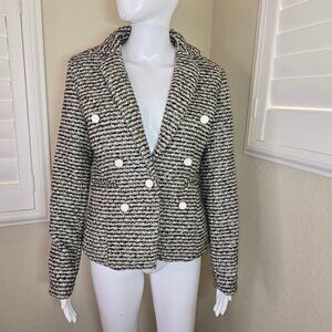 ECRU Tweed Blazer Jacket Black, Cream & Brown